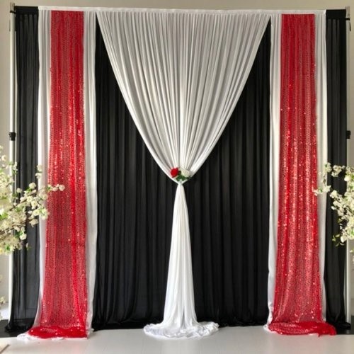 Red Sequin and Black Backdrop